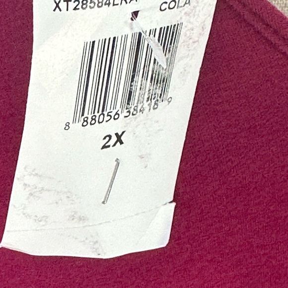 Soprano Long Sleeve V-Neck Tunic Top - Red / Maroon - size 2X - Picture 7 of 7